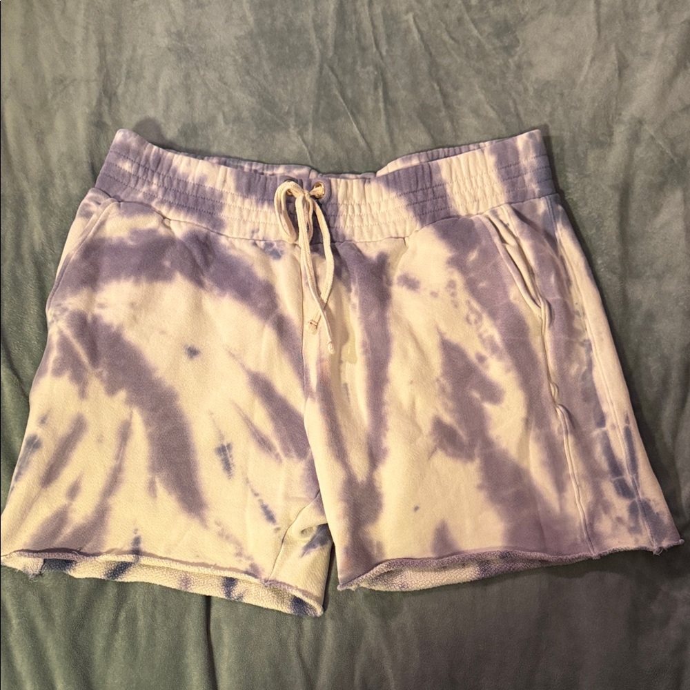 Les Tien Men's Tie-Dye Shorts - Lavender and Cream